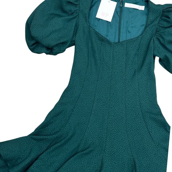 NWT Rachel Parcell V-neck Flared Dress in Dark Emerald - Picture 5 of 7